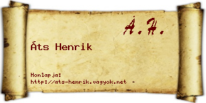 Áts Henrik névjegykártya
